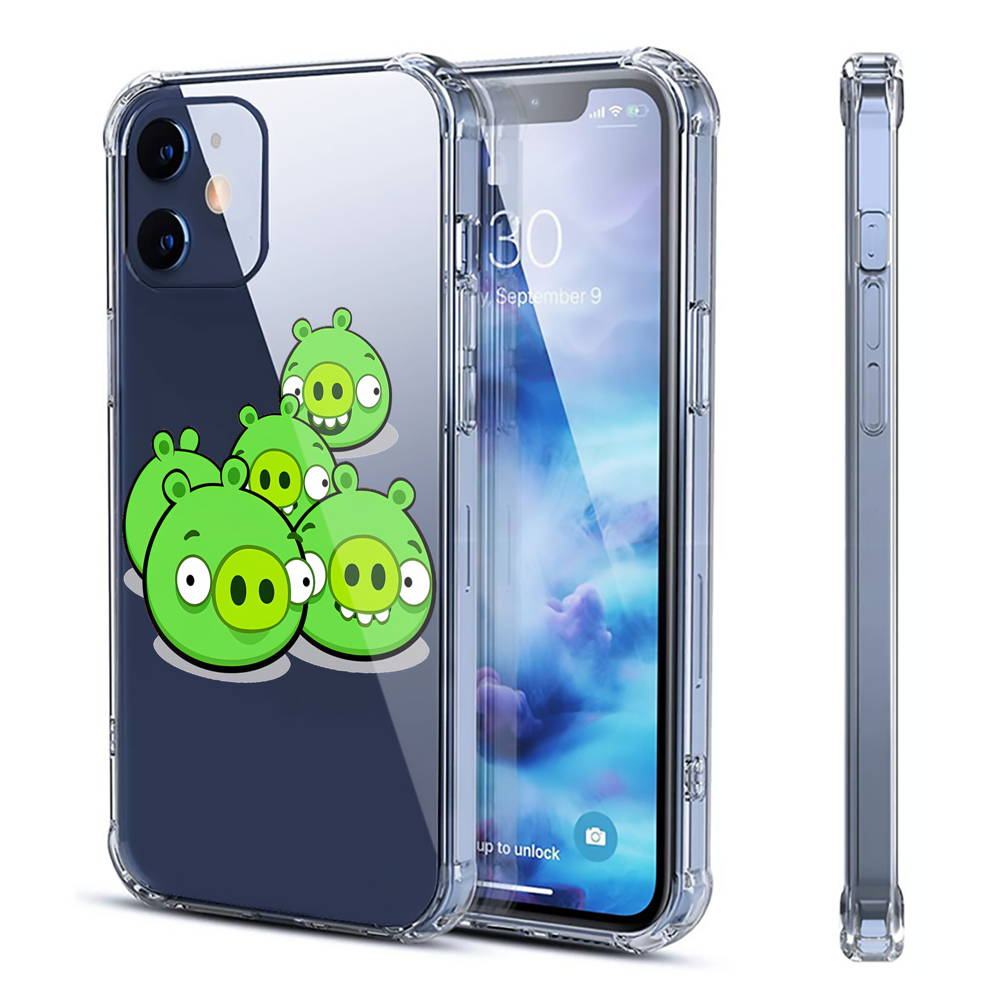 （画像用） Angry Birds アングリーバード 【iPhone 12シリーズ対応】透明スマホケース（クリアソフトケース）